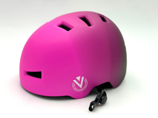 Casco para patinaje VRoller Rosa con Negro LED