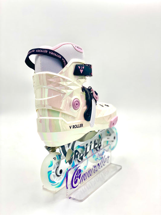 Patines Freeskate VRoller A23 Blanco Tornasol LED