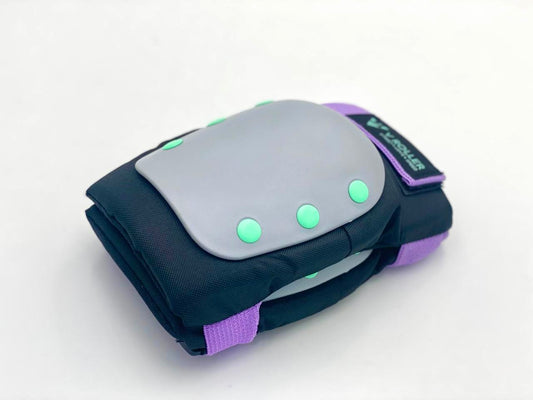 Equipo de protecciones Muñequeras, Coderas y Rodilleras VRoller Gris Morada