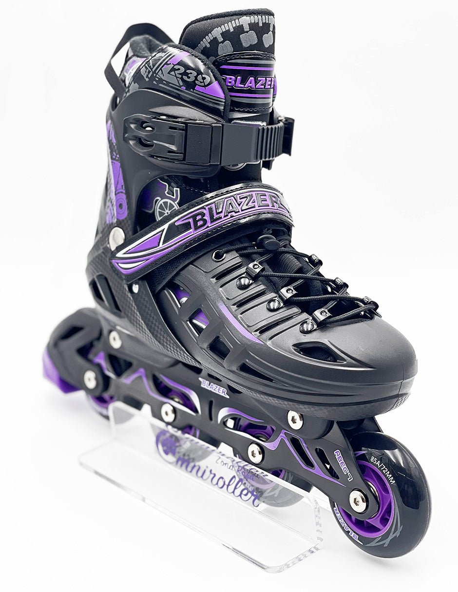 Patin en linea Hard Fitness Blazer Negro/Morado con Mochila