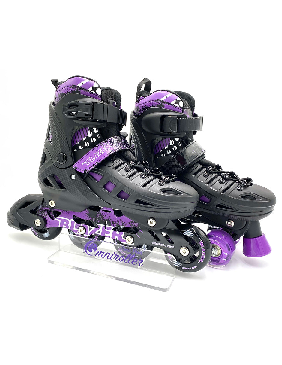 Patines Blazer 2 en 1 Negro Morado Fitness Quad