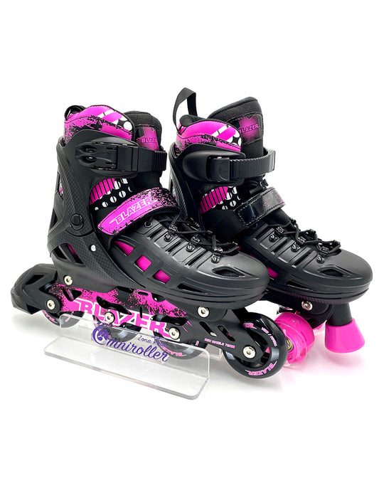 Patines Blazer 2 en 1 Negro Rosa Fitness Quad