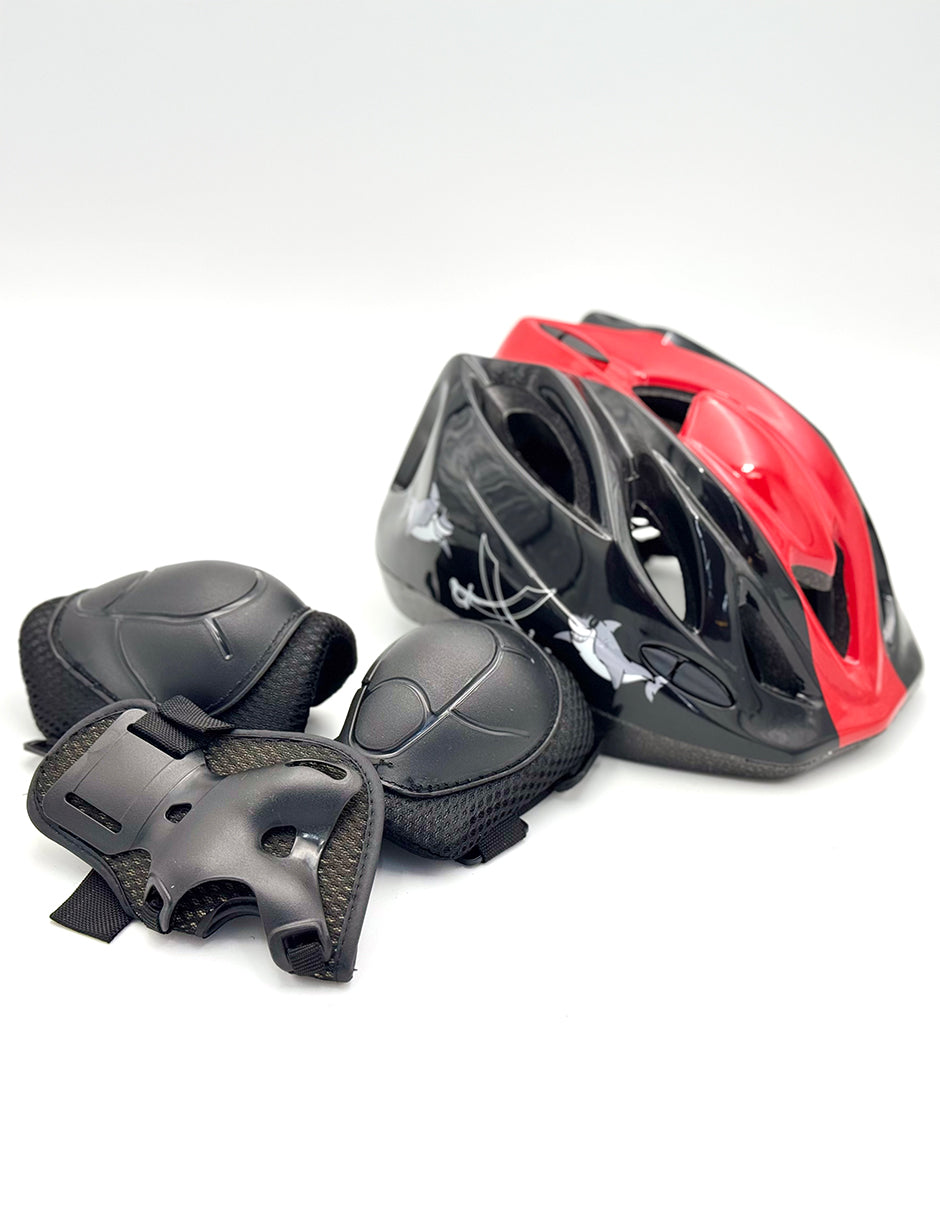 Equipo de proteccion completo: Casco, Muñequeras, Coderas y Rodilleras Blazer Infantiles Rojo