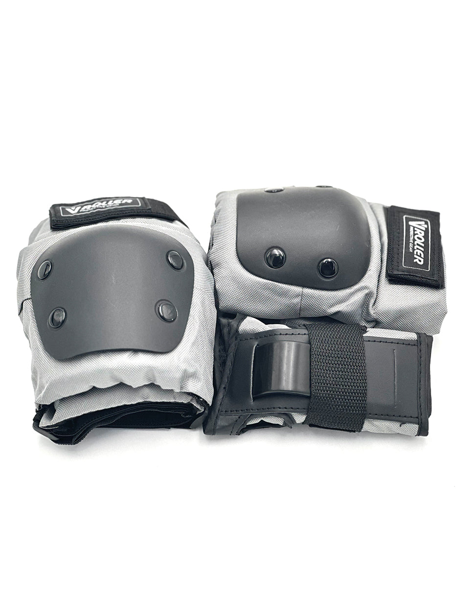 Equipo de protecciones Muñequeras, Coderas y Rodilleras VRoller Gris