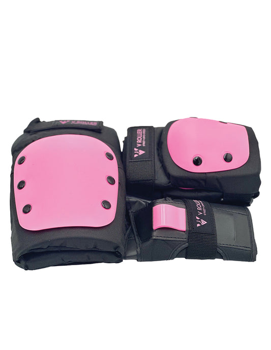 Equipo de protecciones Muñequeras, Coderas y Rodilleras VRoller Rosa