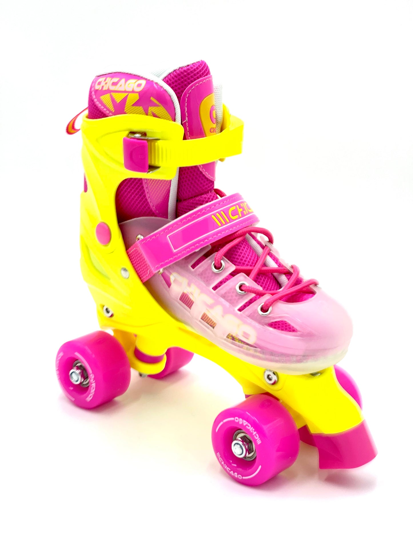 Chicago 3 in 1 Fitness Quad Ice Skates Pink Yellow