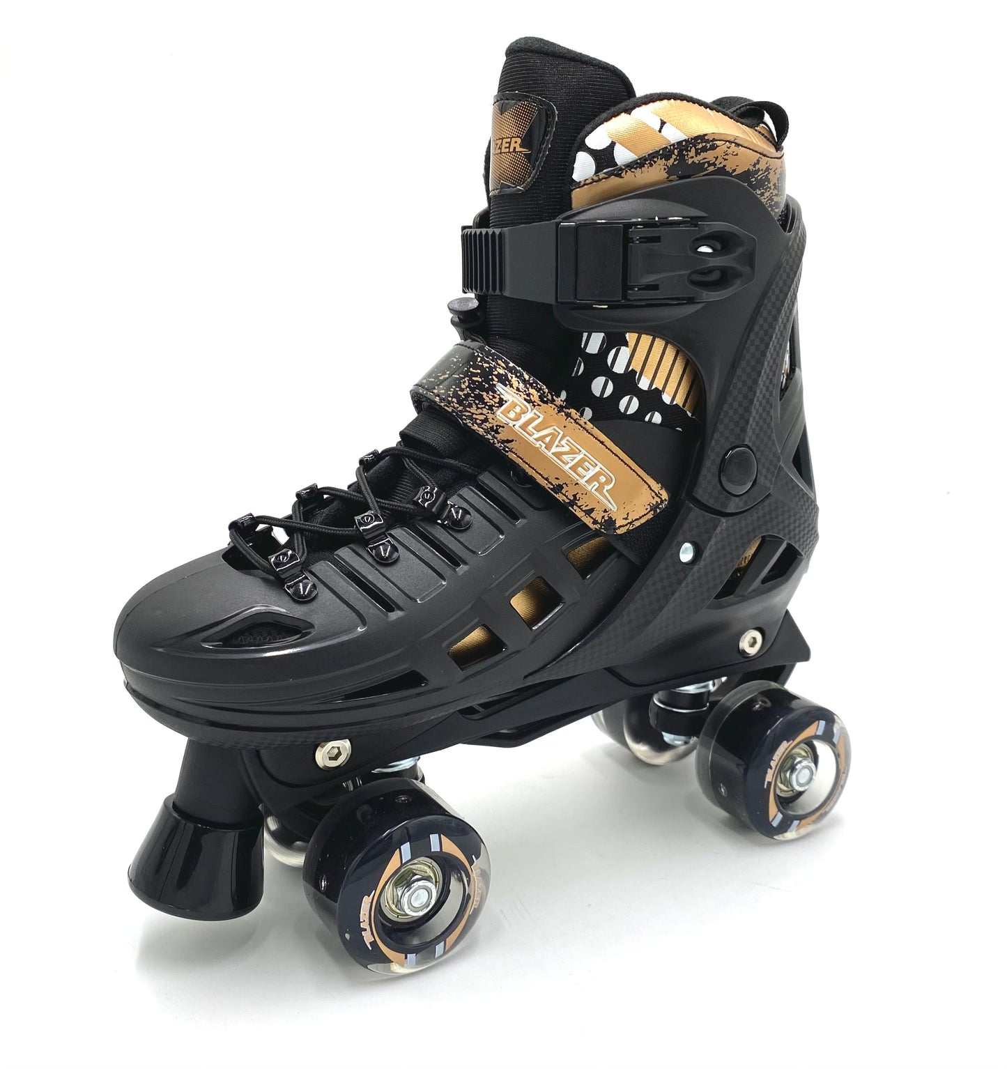 Patines Blazer 2 en 1 Negro Dorado Fitness Quad