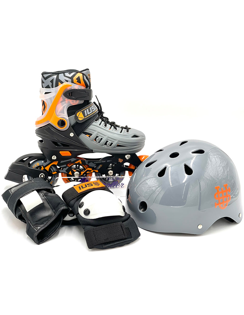 Adjustable Fitness Skate Kit with IUS Orange Protections