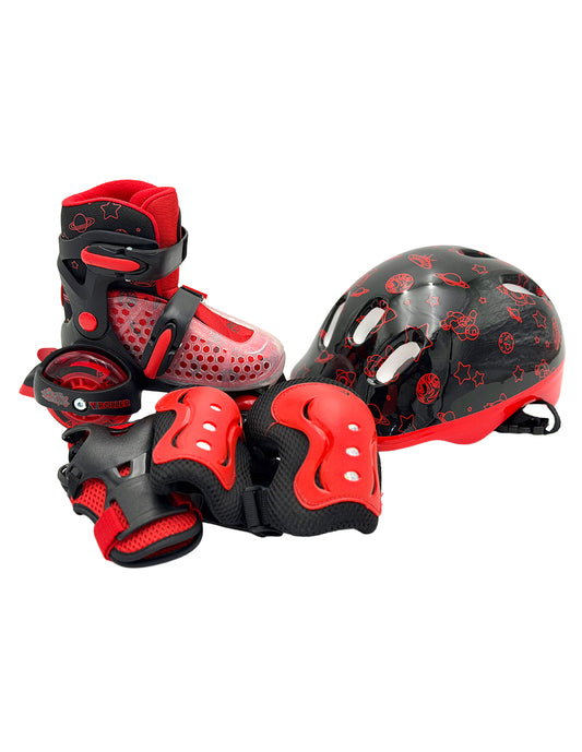 Kit de Patines Entrenadores VRoller con protecciones Rojo
