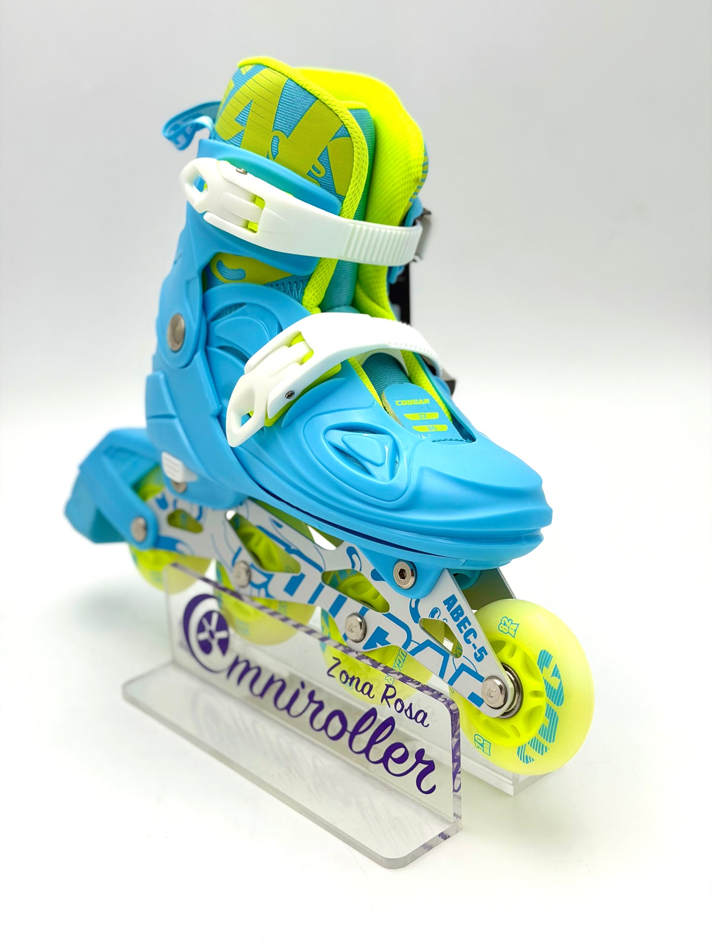 Kit de Patines Ajustables Fitness para niños con protecciones Cougar Azul