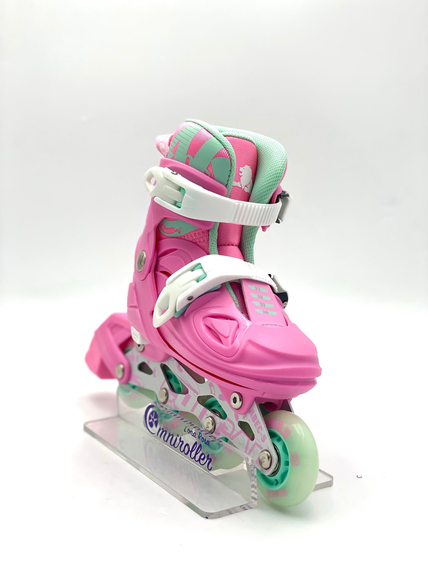 Kit de Patines Ajustables Fitness para niños con protecciones Cougar Rosa