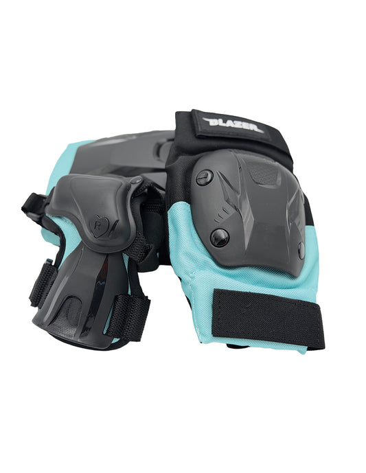 Equipo de protecciones Muñequeras, Coderas y Rodilleras Blazer Ultra Azul