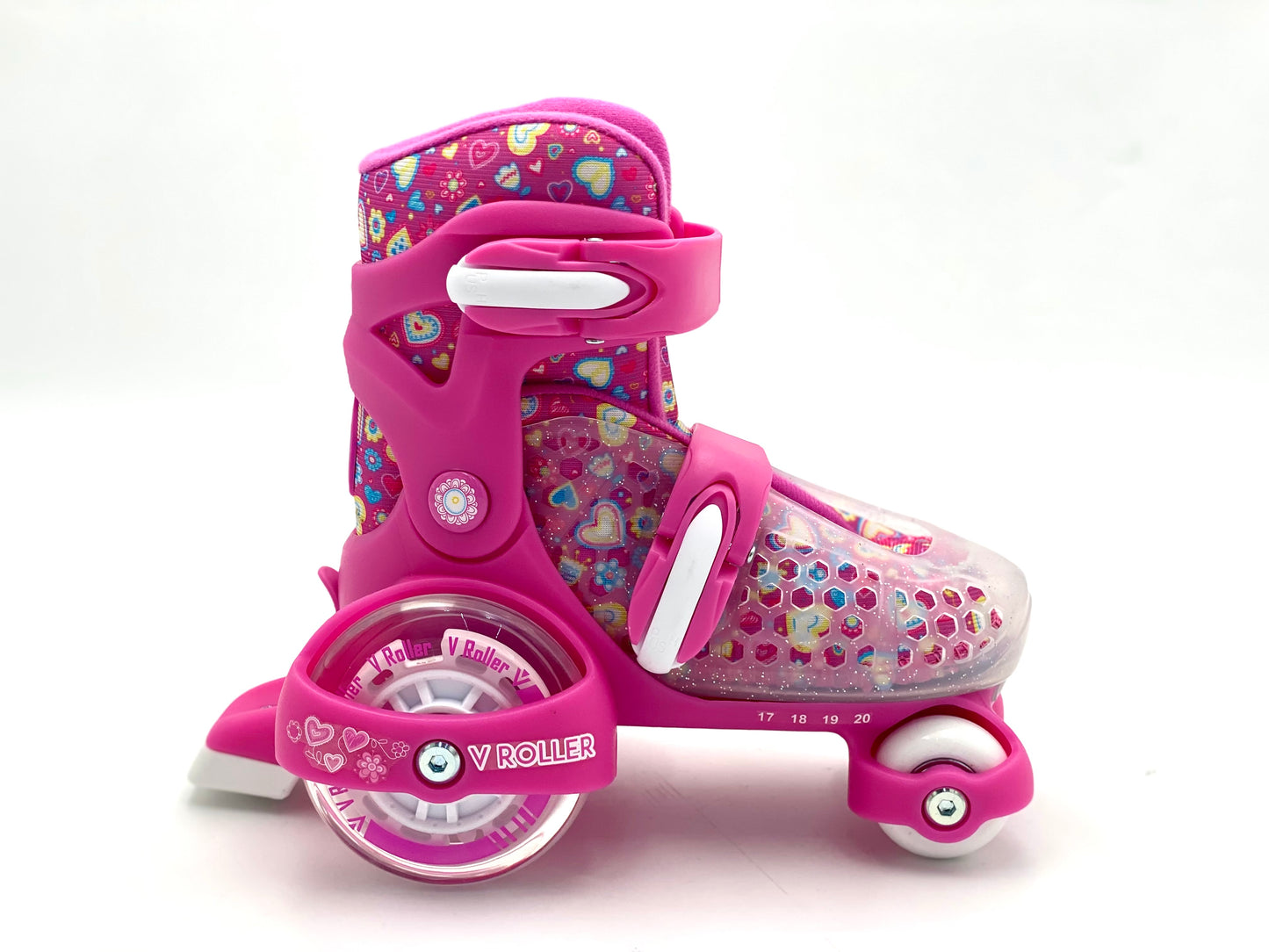 Kit de Patines Entrenadores VRoller con protecciones Rosa