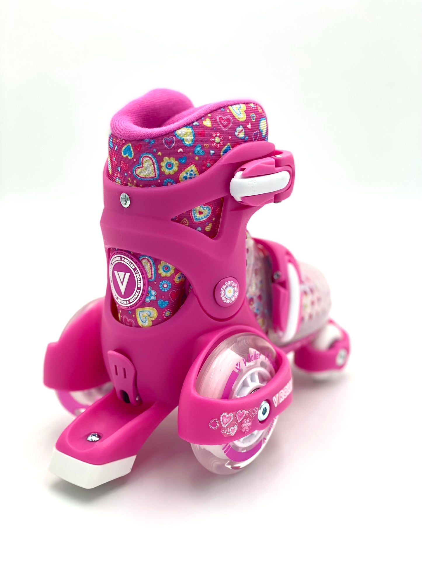 Kit de Patines Entrenadores VRoller con protecciones Rosa