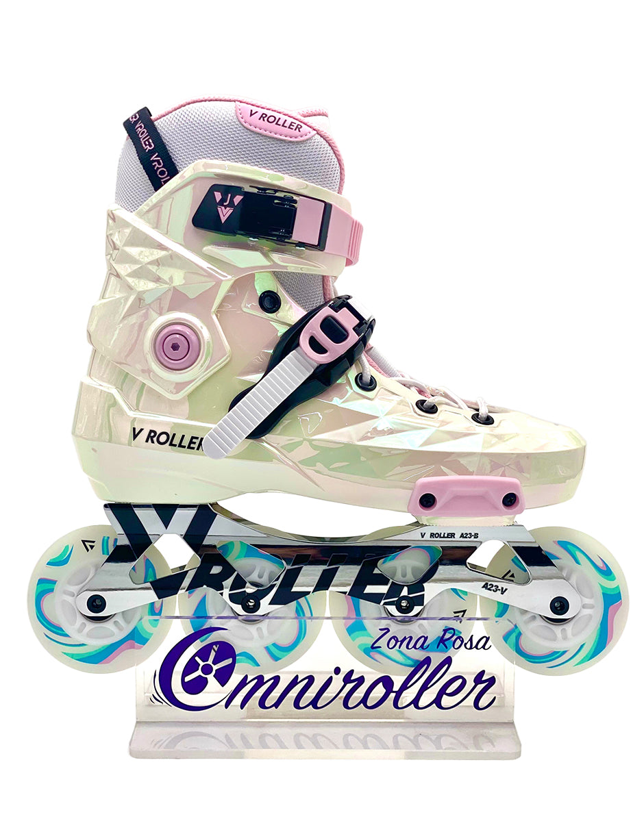 Patines Freeskate VRoller A23 Blanco Tornasol LED