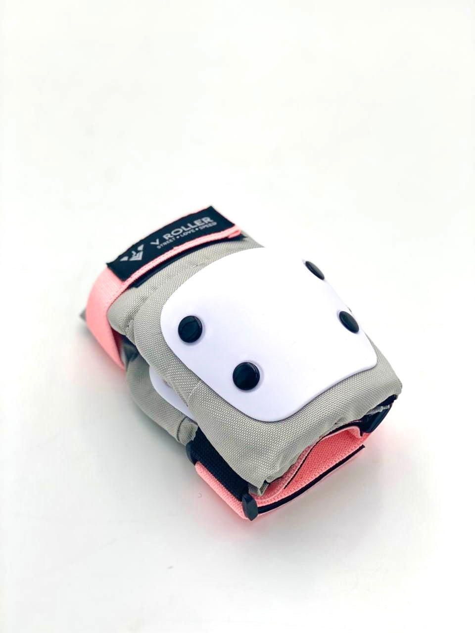 Equipo de protecciones Muñequeras, Coderas y Rodilleras VRoller Gris Rosa