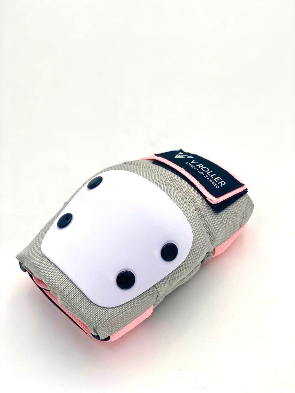 Equipo de protecciones Muñequeras, Coderas y Rodilleras VRoller Gris Rosa