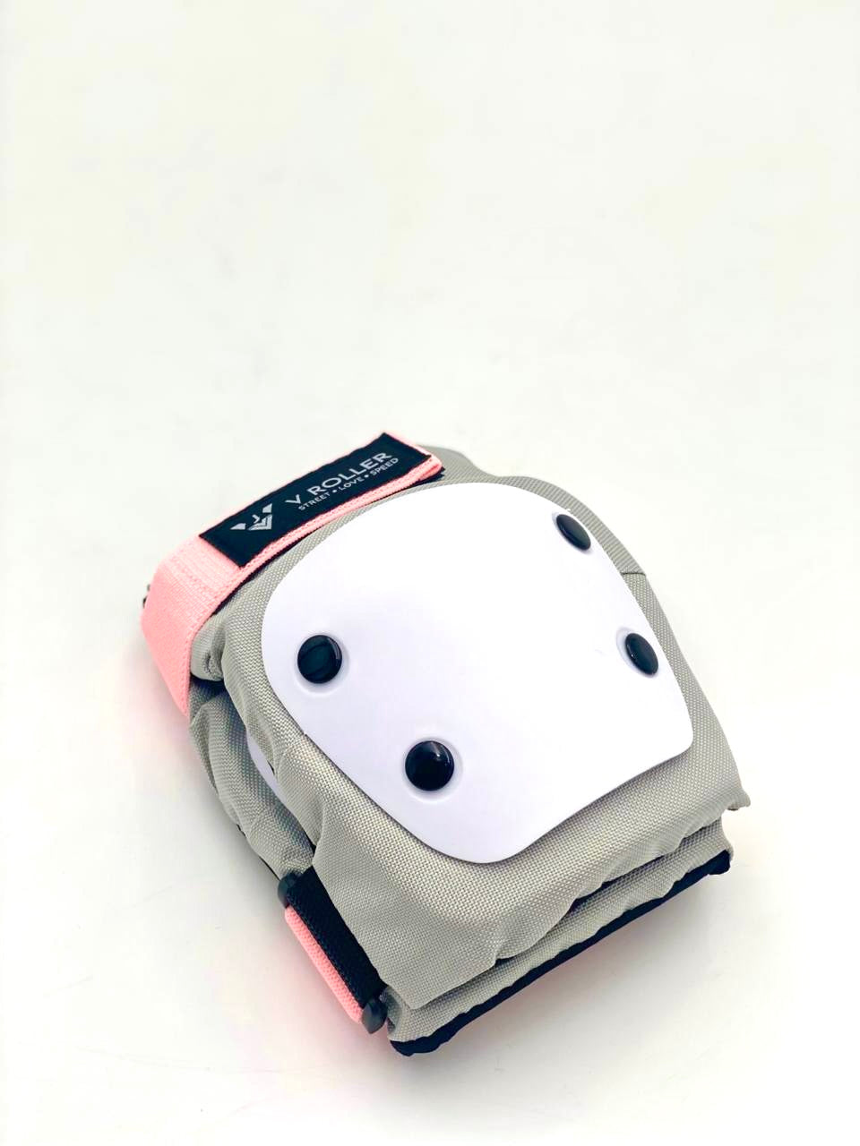 Equipo de protecciones Muñequeras, Coderas y Rodilleras VRoller Gris Rosa