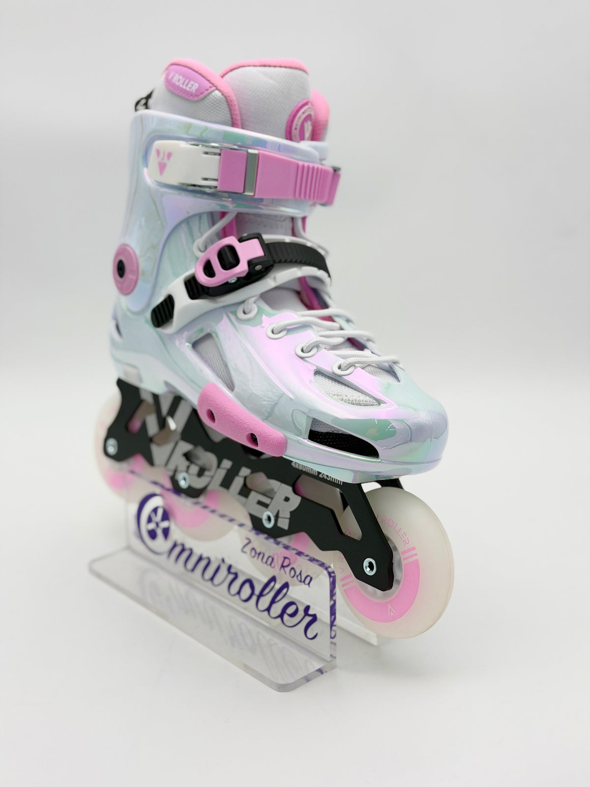 Patines Freeskate VRoller A26 Blanco Tornasol LED