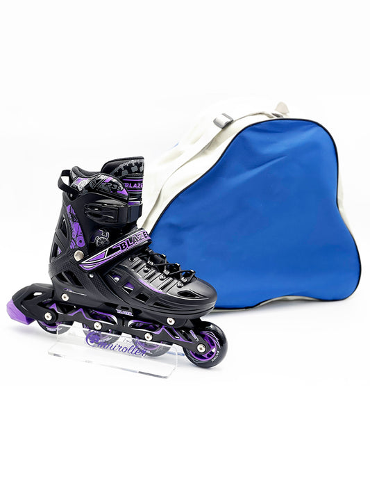 Patin en linea Hard Fitness Blazer Negro/Morado con Mochila