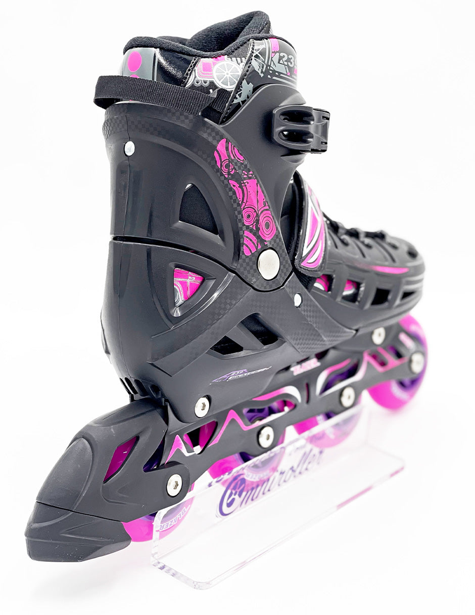 Patin en linea Hard Fitness Blazer Negro/Rosa con Mochila