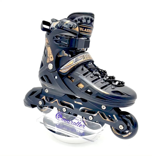 Patin en linea Hard Fitness Blazer Negro/Dorado con Mochila