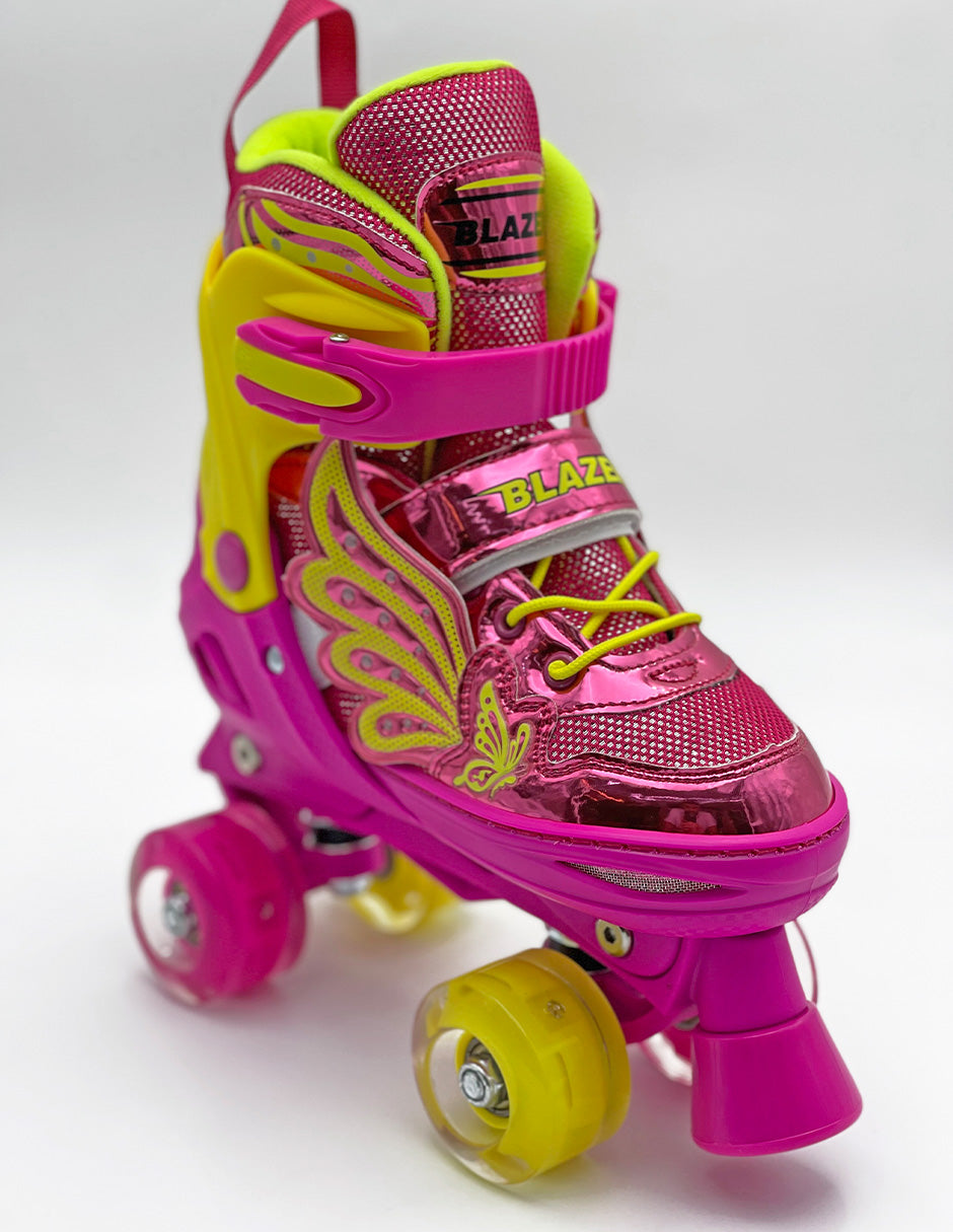 Kit of Adjustable Quad Skates with Pinki Roller protections