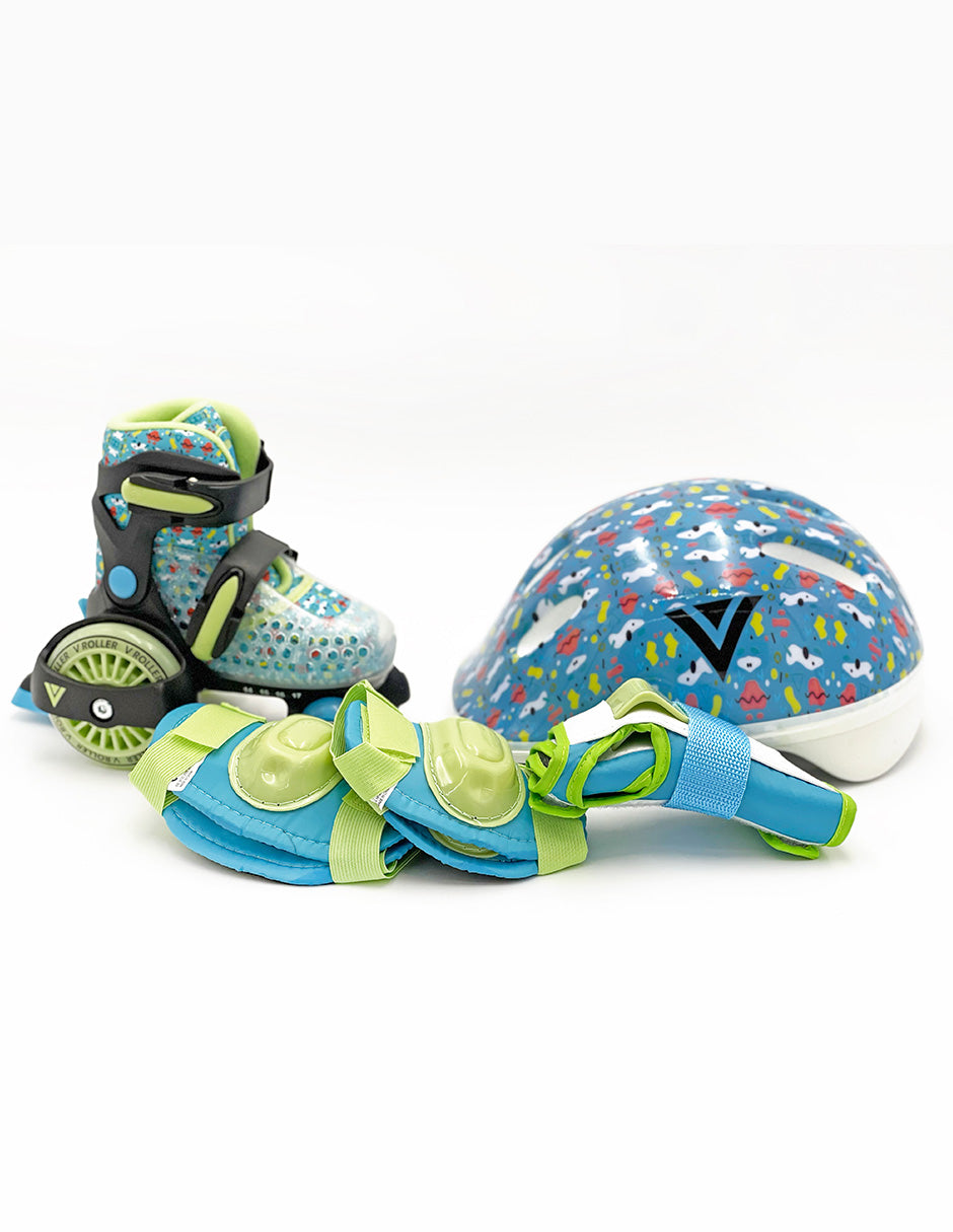 VRoller Trainer Skate Kit with Blue Protections