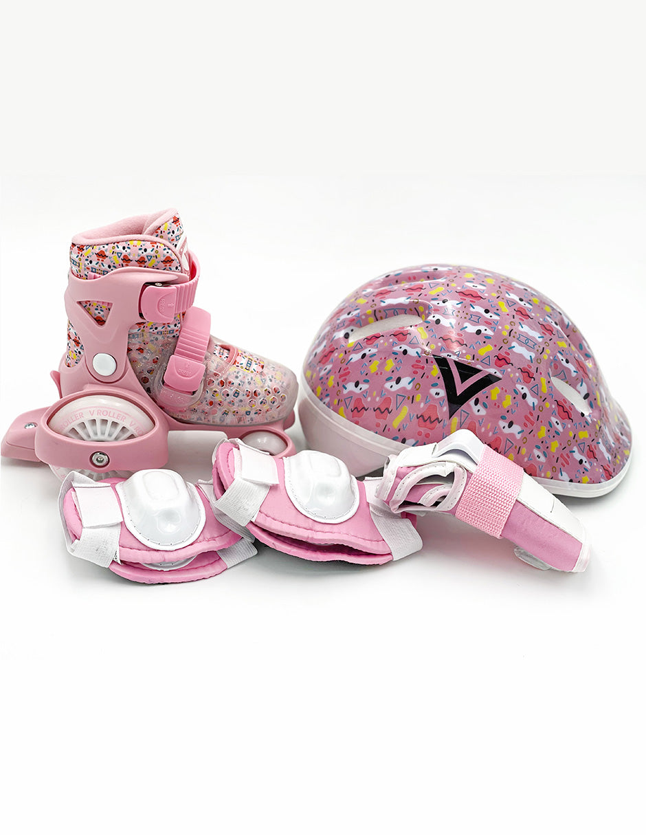 VRoller Trainer Skate Kit with Pink Protections