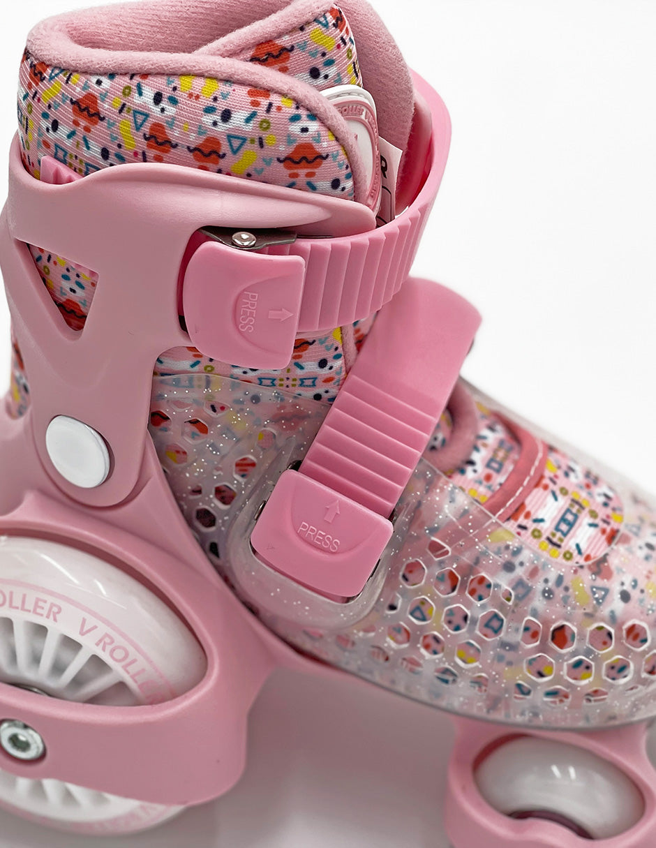 VRoller Trainer Skate Kit with Pink Protections