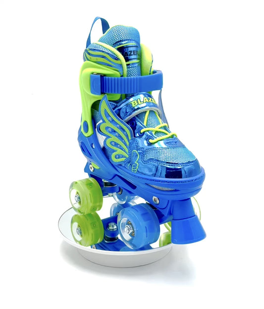 Kit of Adjustable Quad Skates with Blu Roller protections