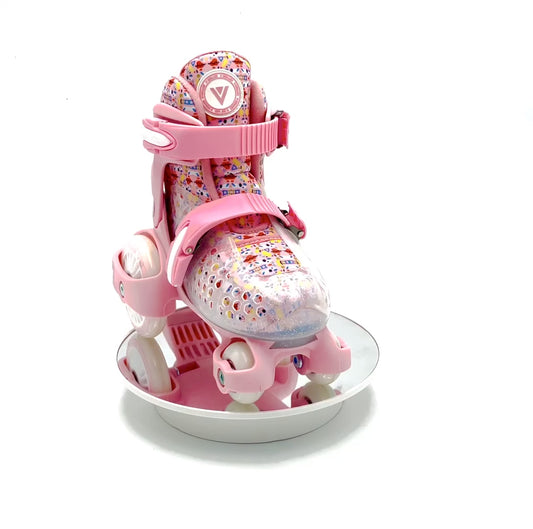 Kit de Patines Entrenadores VRoller con protecciones Rosa